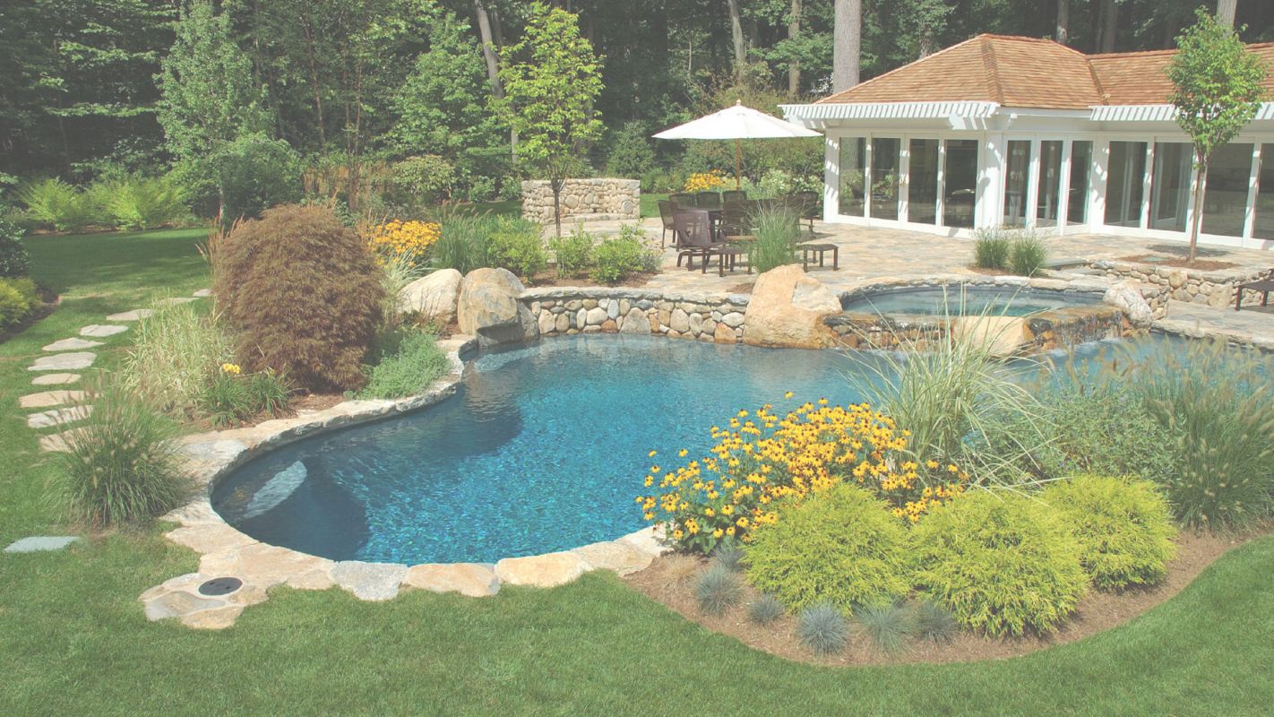 Pool Landscaping for Fewer Debris in the Pool Bennington, NE