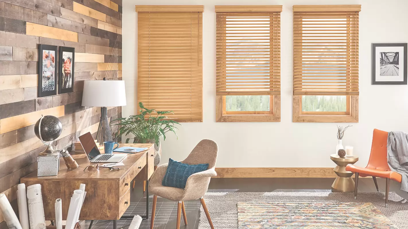 Premium Wood Blinds – Creative Lounge and Eco-friendly