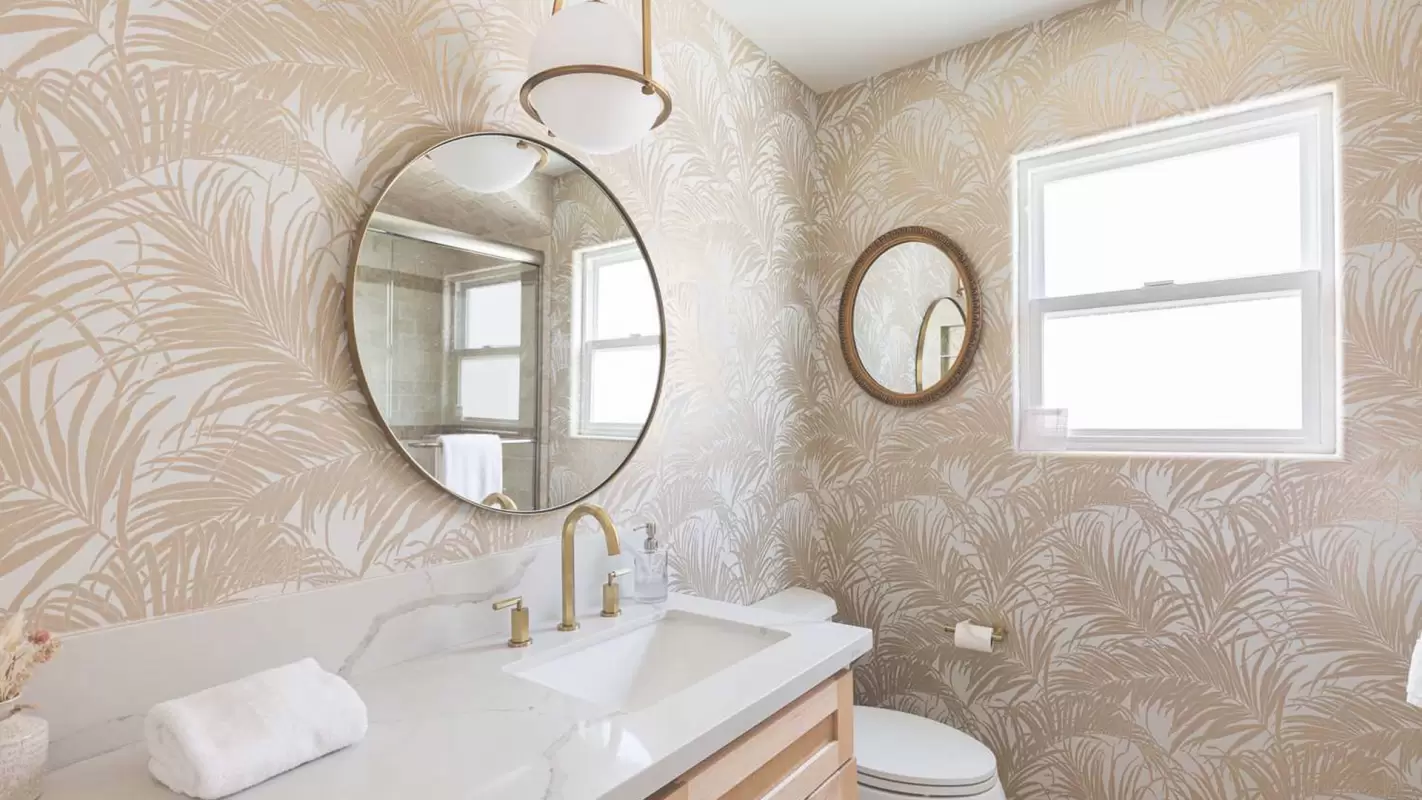 Save Your Money With Bathroom Wallpaper Remodel! in Pearland, TX
