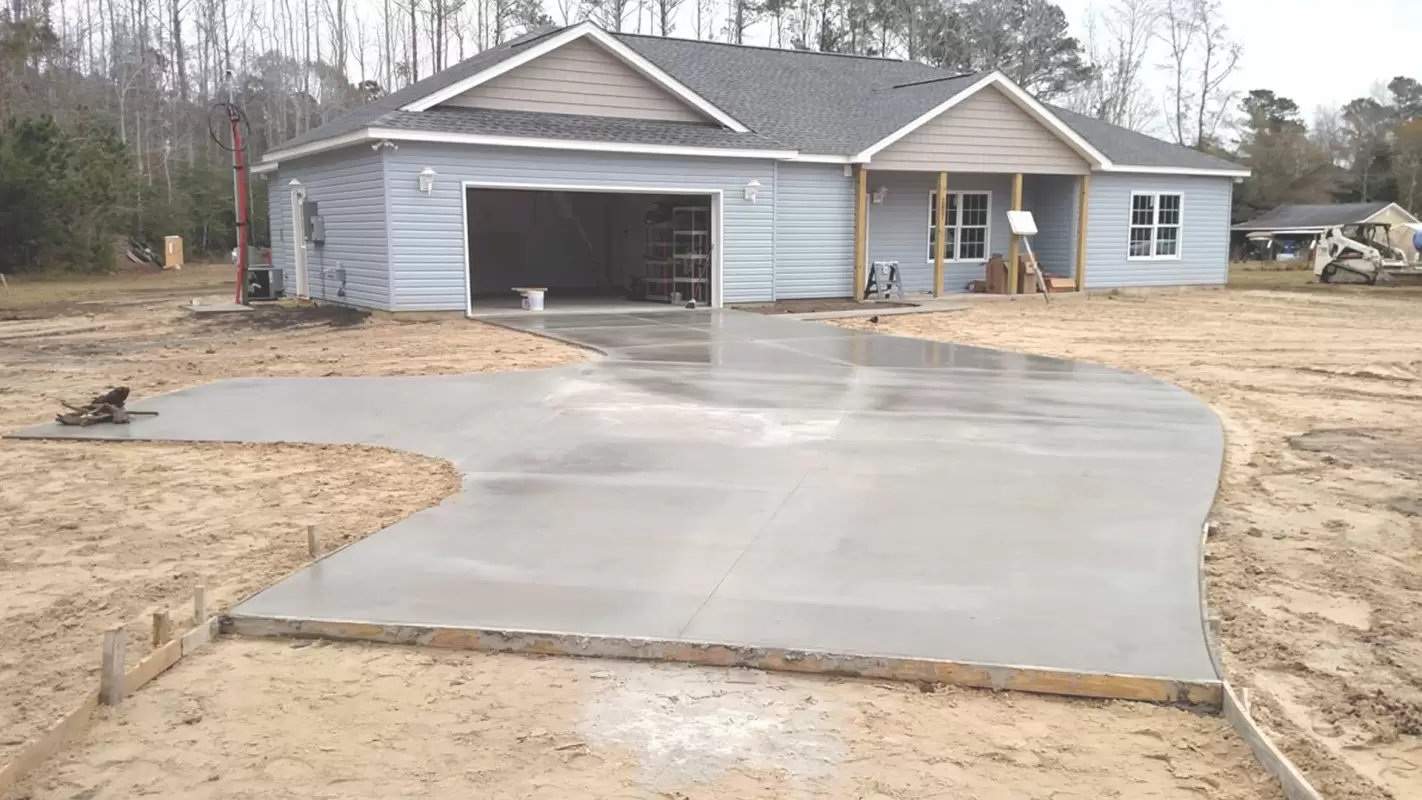 Stamped Concrete Driveway Installation; Make your property stand out!