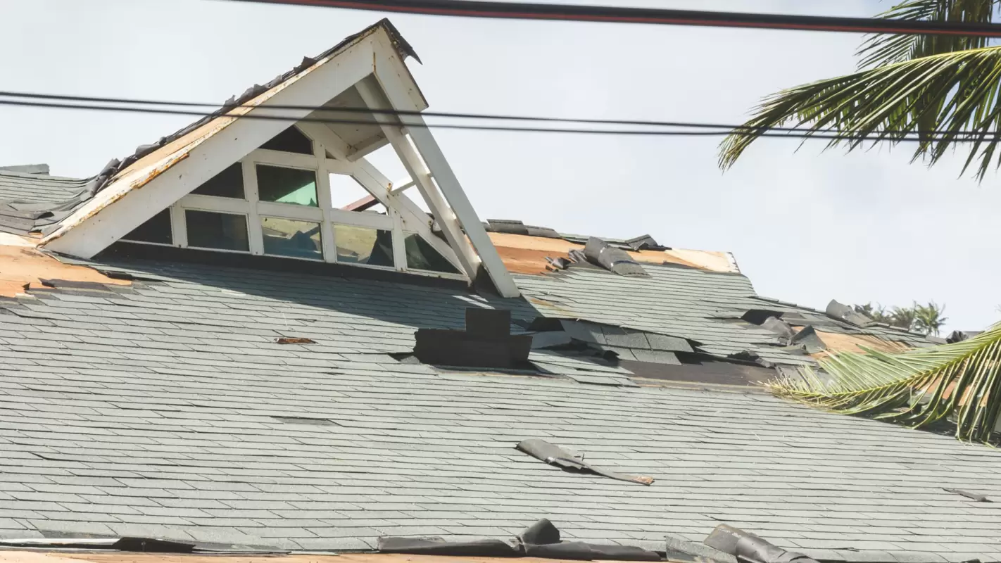 Affordable storm-damaged roof replacement to ensure the integrity of your home.