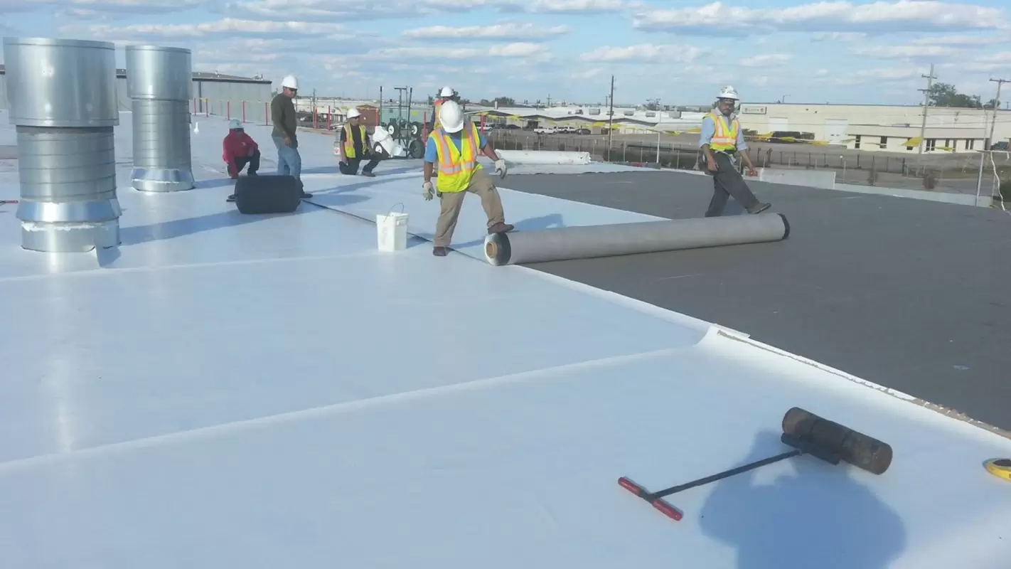 Comprehensive flat roofing installation services!