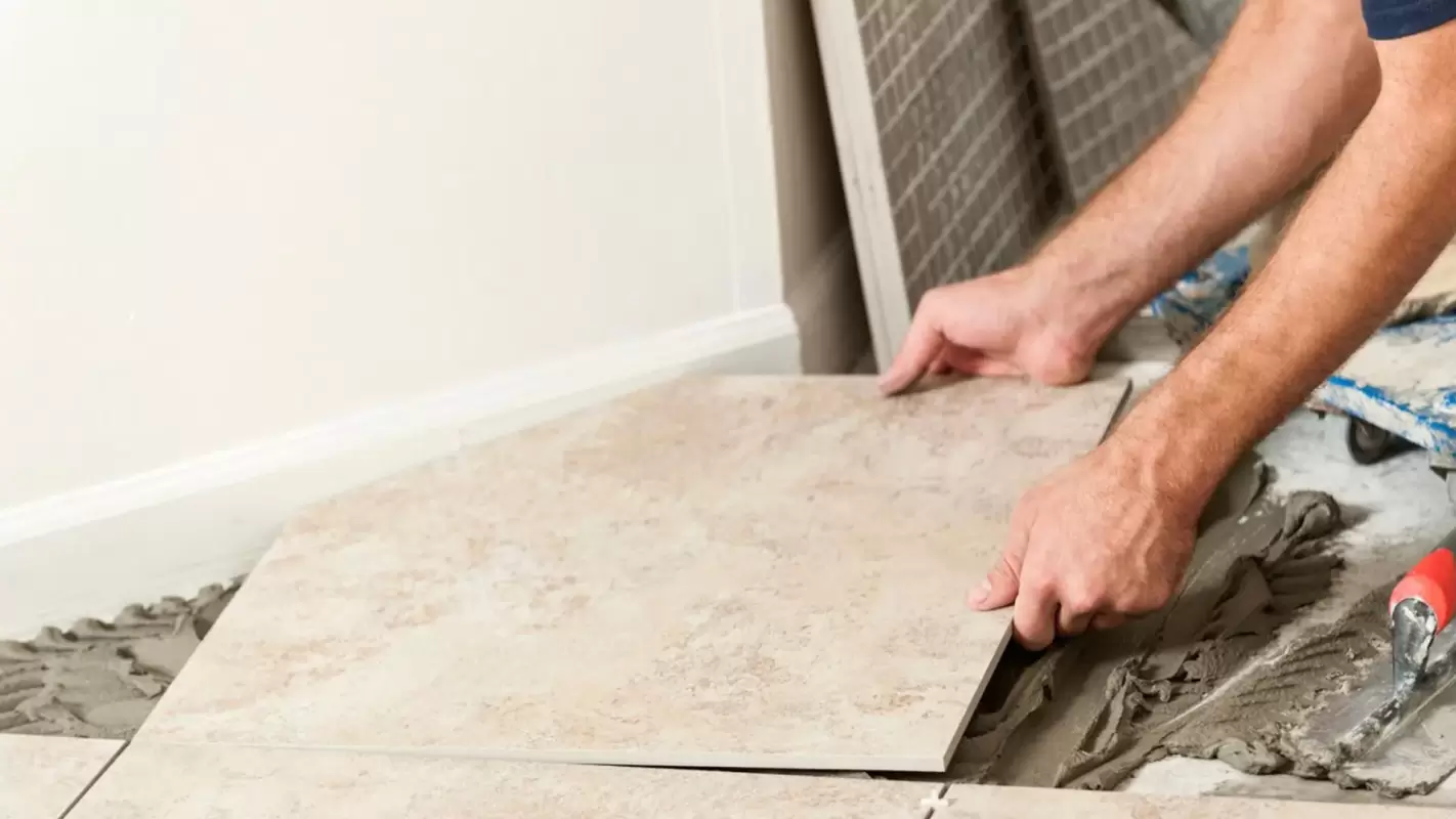 Professional tile installers create exquisite floors for you