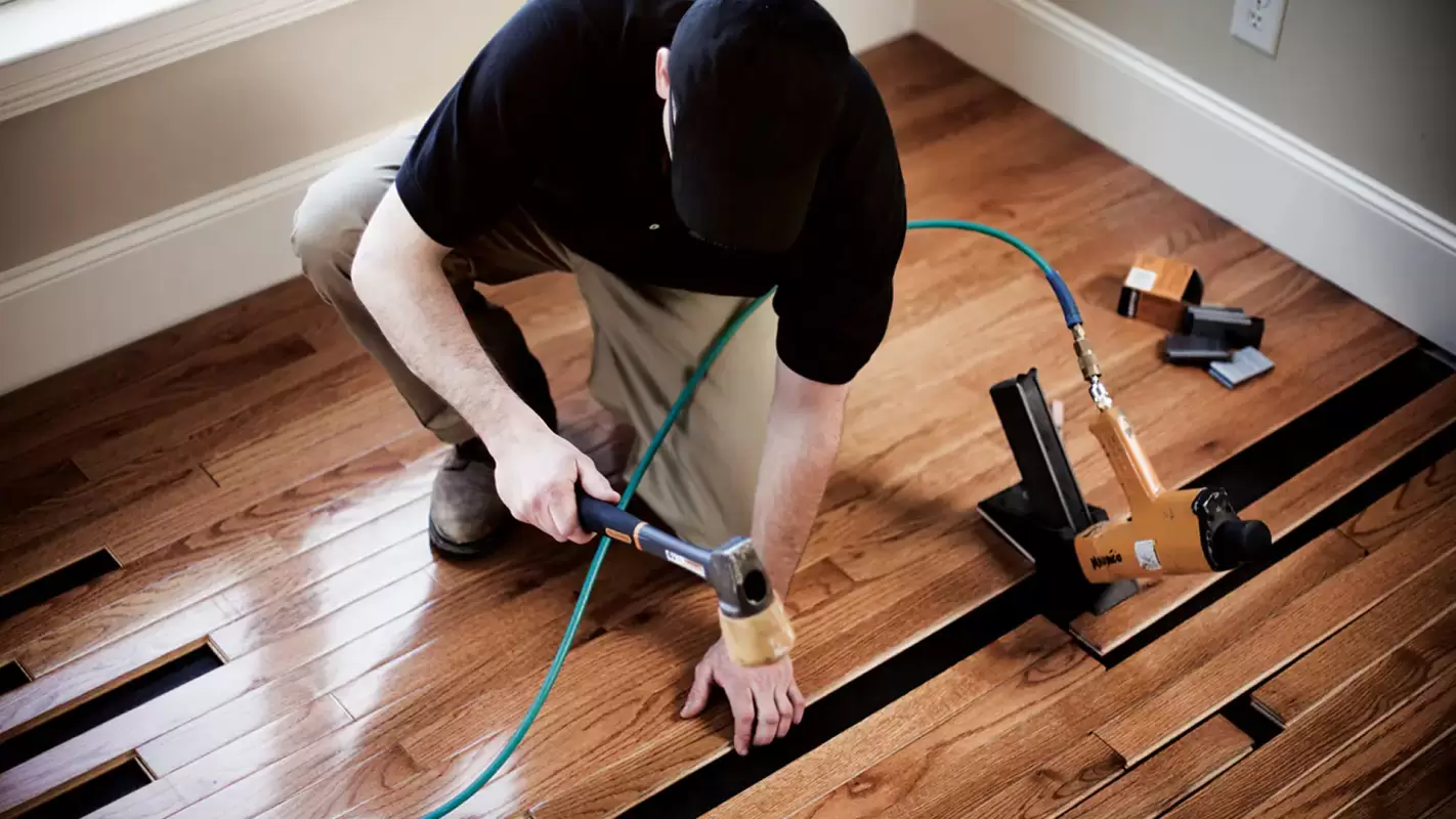 Get Pre-finished hardwood flooring installation for a seamless experience.