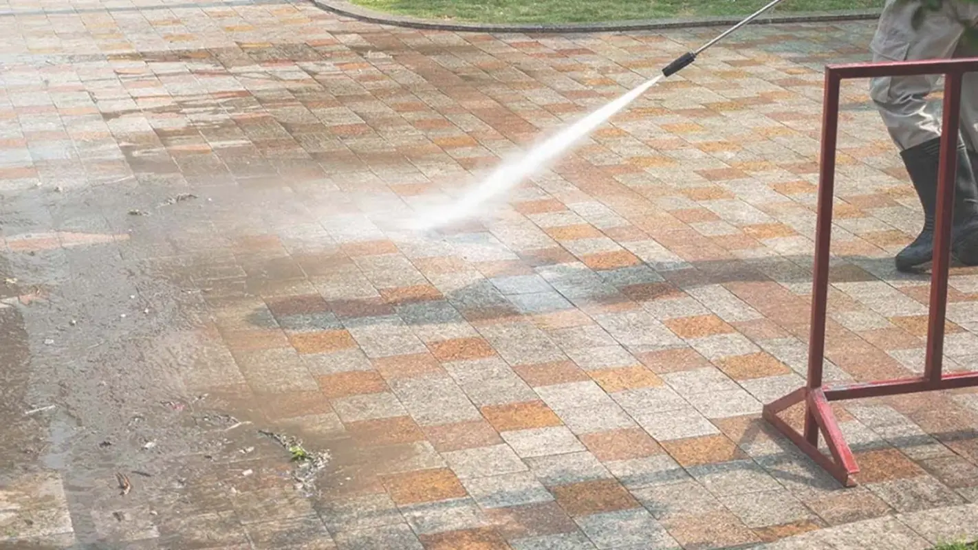 Concrete Pressure Washing To Reveal The Beauty